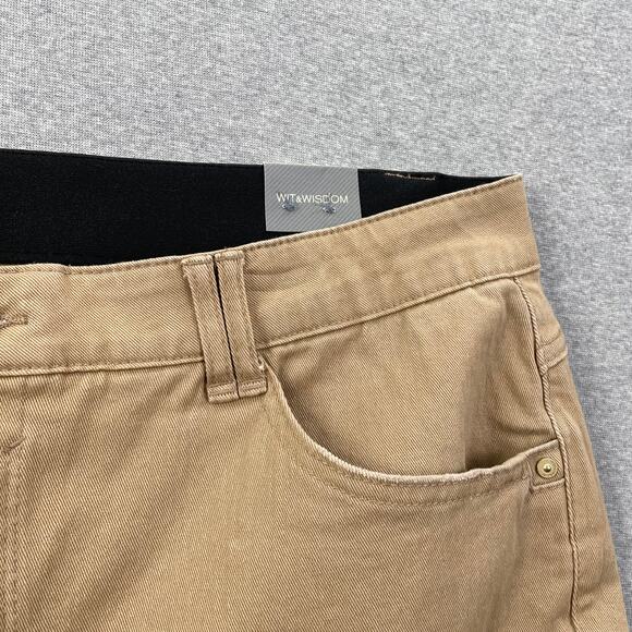 Wit & Wisdom Jeans Plus Size 22W Tan AbSolution High Rise Ankle Flare Pants Fray - Picture 15 of 16